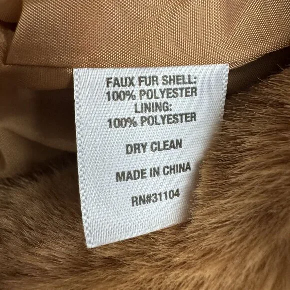 Crown & Ivy‎ Faux Fur Teddy Bear Jacket Tan NEW XL Rhinestones Mobwife SOFT Boxy - Picture 4 of 9